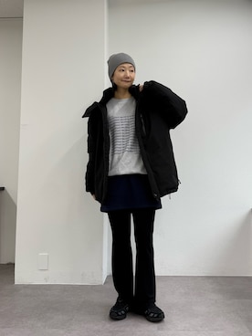 「アイテム（ニットキャップ/ビーニー）」を使った、yumiさん（レディース・165cm・20代）の冬コーディネート