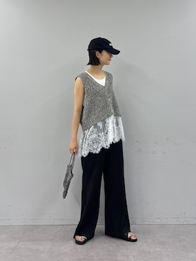 「CIAOPANIC TYPY（チャオパニックティピー）の:【2WAYで使用可能！】チェーン付き手編みスパンコールBAG（ショルダーバッグ）」を使った、yumiさん（レディース・165cm）の夏コーディネート
