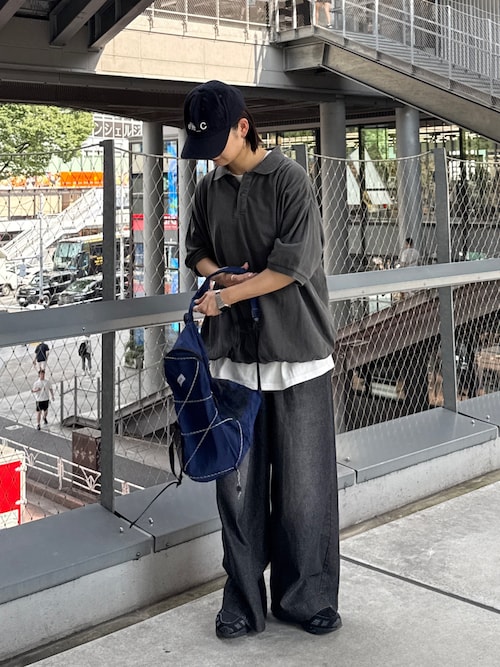 【UNISEX】ピグメント加工メッシュポロ