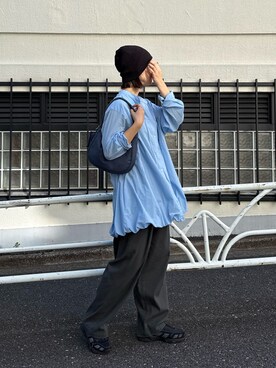 「CIAOPANIC TYPY（チャオパニックティピー）の【UNISEX】ポーチ付き中綿ハンドBAG（ショルダーバッグ）」を使った、yumiさん（レディース・165cm）の春コーディネート