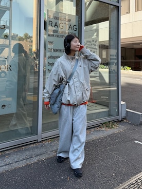 「アイテム（ナイロンジャケット）」を使った、yumiさん（レディース・165cm）の冬コーディネート