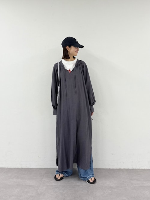 【きくちゃん企画】リネンレーヨンボリュームスリーブワンピース