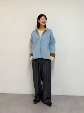 「アイテム（スラックス）」を使った、yumiさん（レディース・165cm）の秋コーディネート