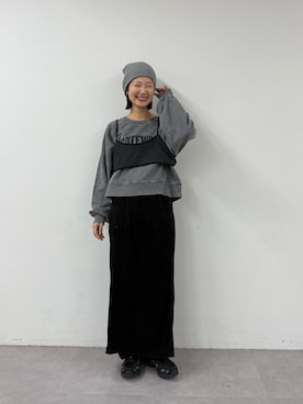 「アイテム（ニットキャップ/ビーニー）」を使った、yumiさん（レディース・165cm・20代）の冬コーディネート