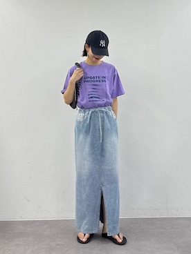 「CIAOPANIC TYPY（チャオパニックティピー）の:【ZOZO限定】【600mlペットボトル収納可能】撥水ナイロンハーフムーン2WAYBAG（ショルダーバッグ、グレー系）」を使った、yumiさん（レディース・165cm）の春コーディネート