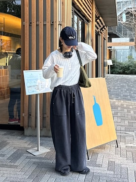 「ワッフルパンツ」｜yumiさん（レディース・165cm）の春コーディネート