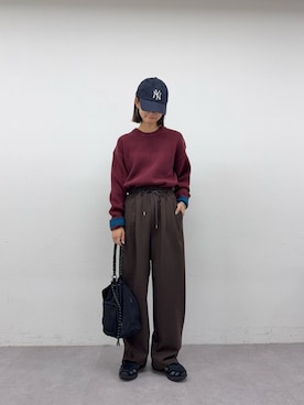 「アイテム（スラックス）」を使った、yumiさん（レディース・165cm）の秋コーディネート