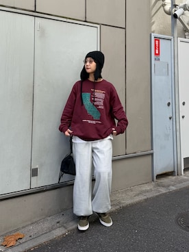 「アイテム（スウェット）」を使った、yumiさん（レディース・165cm）の秋コーディネート