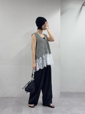 「CIAOPANIC TYPY（チャオパニックティピー）のアイテム（ベスト）」を使った、yumiさん（レディース・165cm）の夏コーディネート