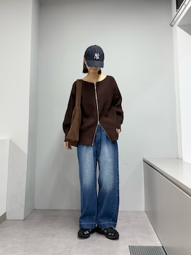 「アイテム（トートバッグ）」を使った、yumiさん（レディース・165cm）の秋コーディネート