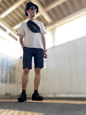 「おじきゅん」｜英麿さん（メンズ・183cm）の夏コーディネート