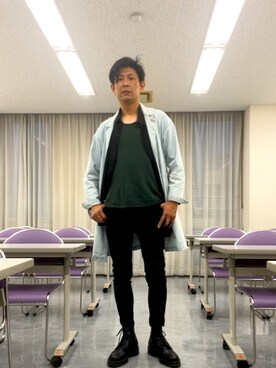 「アイテム（ブーツ）」を使った、英麿さん（メンズ・183cm・40代）の春コーディネート