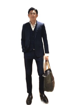 「スーツスタイル」｜英麿さん（メンズ・183cm・40代）の秋コーディネート