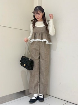 「アイテム（バレッタ/ヘアクリップ）」を使った、flowerさん（レディース・161cm）の秋コーディネート