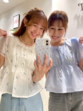 「花柄トップス」｜flowerさん（レディース・154cm）の夏コーディネート