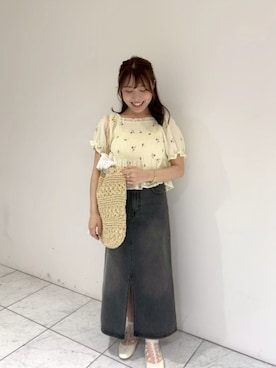 「アイテム（リング）」を使った、flowerさん（レディース・151cm）の夏コーディネート