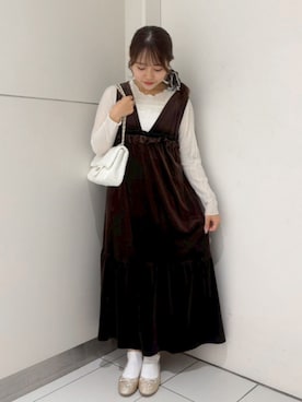 「アイテム（シュシュ）」を使った、flowerさん（レディース・154cm）の秋コーディネート