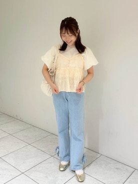 「バルーンスリーブ」｜flowerさん（レディース・151cm）の夏コーディネート