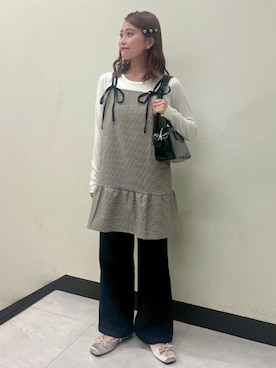 「アイテム（ピアス（片耳用））」を使った、flowerさん（レディース・152cm）の秋コーディネート