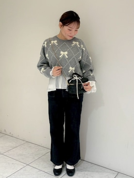 「アイテム（キーホルダー、ホワイト系）」を使った、flowerさん（レディース・153cm）の秋コーディネート