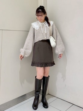 「アイテム（付け襟）」を使った、flowerさん（レディース・161cm）の秋コーディネート