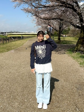 「flower（フラワー）のアイテム（パンツ）」を使った、flowerさん（レディース・164cm）の春コーディネート