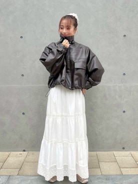 「アイテム（シュシュ）」を使った、flowerさん（レディース・152cm）の秋コーディネート