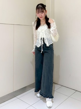 「flower（フラワー）のアイテム（パンツ）」を使った、flowerさん（レディース・154cm）の春コーディネート