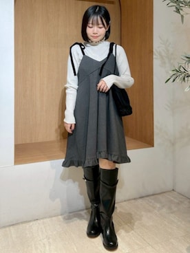 「アイテム（ヘアピン）」を使った、flowerさん（レディース・146cm）の冬コーディネート