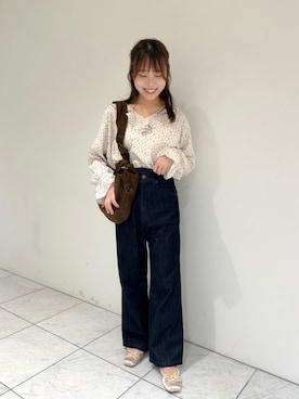 「ブラウスコーデ」｜「アイテム（バレエシューズ）」を使った、flowerさん（レディース・151cm）の秋コーディネート