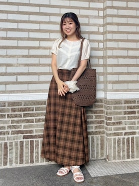 「アイテム（シュシュ）」を使った、flowerさん（レディース・154cm）の夏コーディネート
