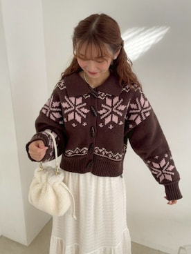 「アイテム（イヤリング）」を使った、flowerさん（レディース・154cm）の秋コーディネート