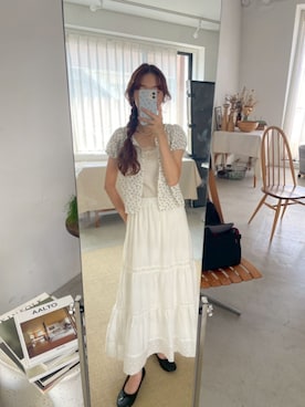 「アイテム（バレエシューズ）」を使った、flowerさん（レディース・154cm）の夏コーディネート