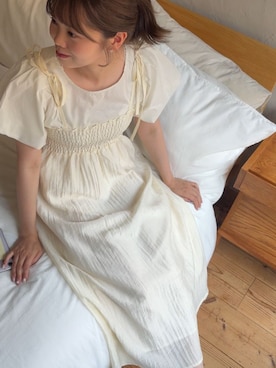 「バルーンスリーブ」｜flowerさん（レディース・164cm）の夏コーディネート