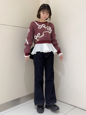 「アイテム（カチューシャ）」を使った、flowerさん（レディース・151cm）の冬コーディネート