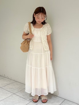 「花柄トップス」｜flowerさん（レディース・153cm）の夏コーディネート