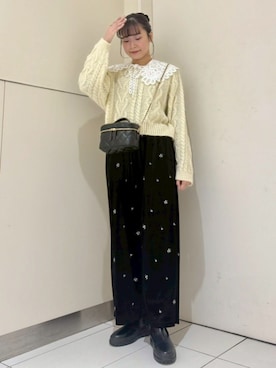 「アイテム（付け襟）」を使った、flowerさん（レディース・161cm）の冬コーディネート