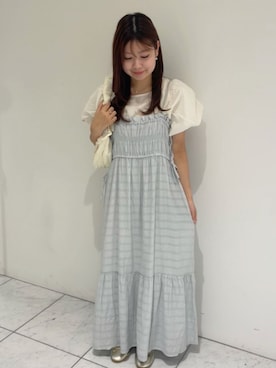 「ブルーコーデ」｜「アイテム（アクセサリー）」を使った、flowerさん（レディース・147cm）の夏コーディネート