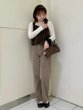 「アイテム（シュシュ）」を使った、flowerさん（レディース・160cm）の秋コーディネート