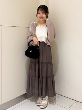 「アイテム（バレエシューズ）」を使った、flowerさん（レディース・154cm）の秋コーディネート