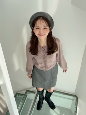 「アイテム（ハンチング/ベレー帽）」を使った、flowerさん（骨格ウェーブ・レディース・160cm）の秋コーディネート