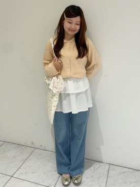 「アイテム（チューブトップ）」を使った、flowerさん（レディース・147cm）の夏コーディネート