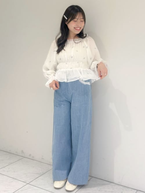 flower シャイニーブルームブラウス shiny flower blouse～ｼｬｲﾆｰﾌﾗﾜｰﾌﾞﾗｳｽ | flower／フラワー公式通販