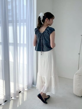 「アイテム（ピアス（片耳用））」を使った、flowerさん（レディース・164cm）の夏コーディネート