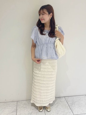 「花柄トップス」｜flowerさん（レディース・147cm）の夏コーディネート
