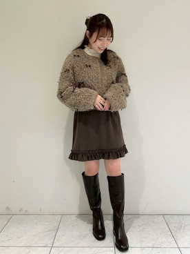 「アイテム（ヘアアクセサリー）」を使った、flowerさん（レディース・151cm）の秋コーディネート