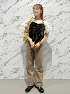 「アイテム（キャミソール）」を使った、flowerさん（レディース・152cm）の秋コーディネート