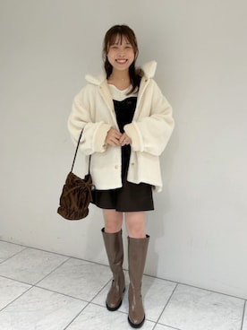 「アイテム（ステンカラーコート）」を使った、flowerさん（レディース・151cm）の秋コーディネート