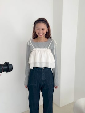 「アイテム（カチューシャ）」を使った、flowerさん（レディース・154cm）の秋コーディネート