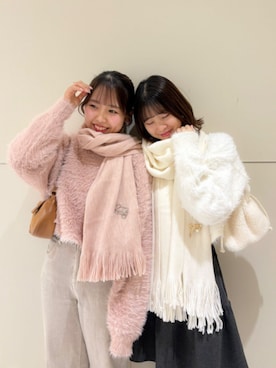 「アイテム（ブローチ/コサージュ）」を使った、flowerさん（レディース・154cm）の冬コーディネート